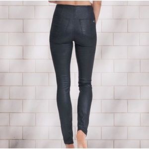 Rag & Bone Nina High Rise Pull On Pant Coated Black Slim Black Jean size L